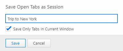 Save open tabs as session