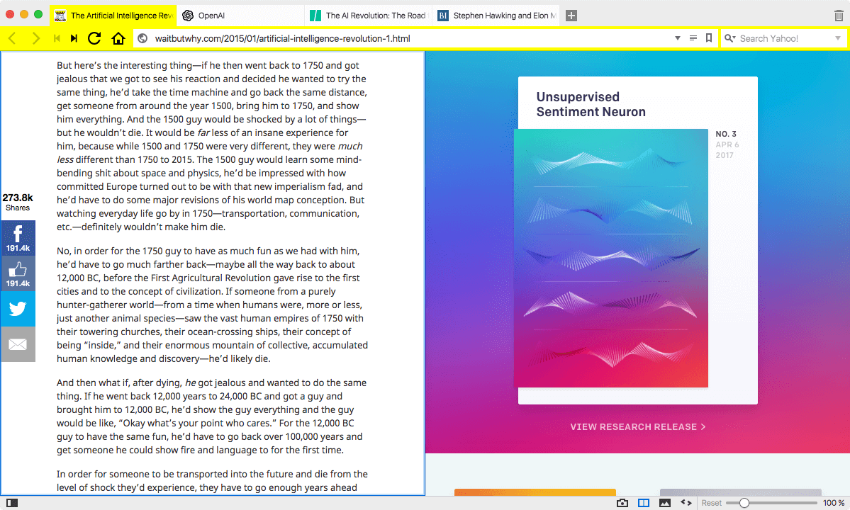 Vue d’onglets juxtaposés