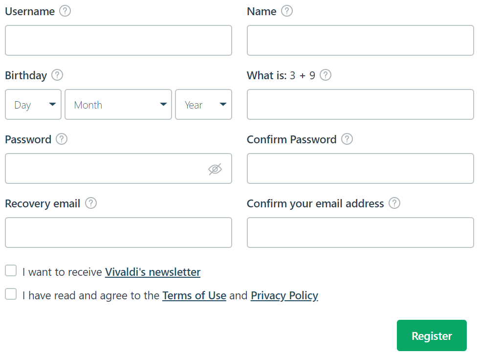 registratieformulier