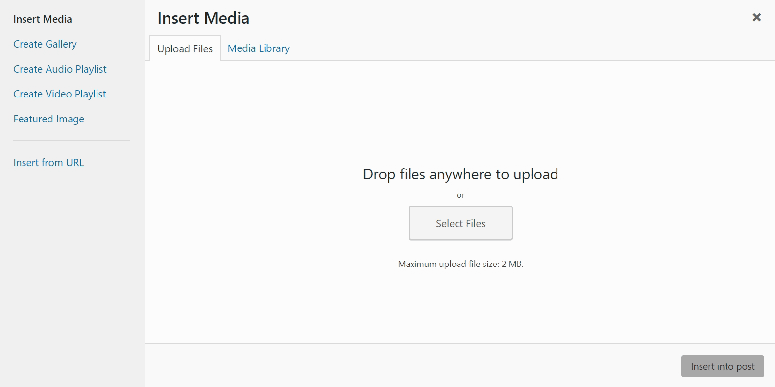 Adding media to a post