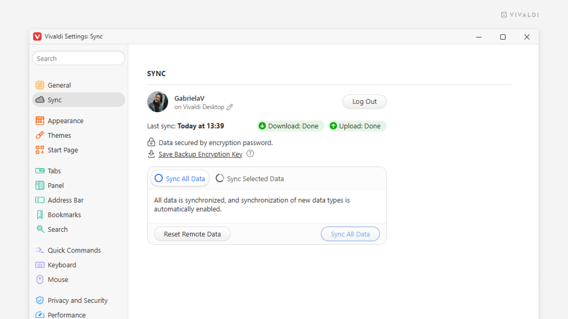 Sync | Vivaldi Browser Help