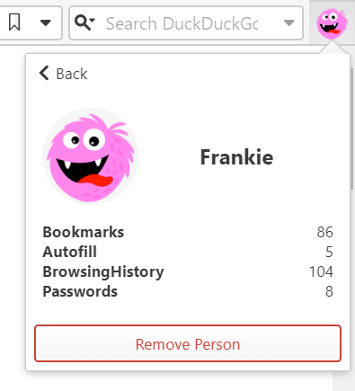 Removing a user profile popout menu