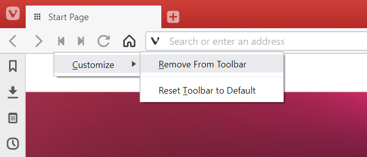 Removing a toolbar button