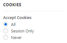 Accept cookies settings