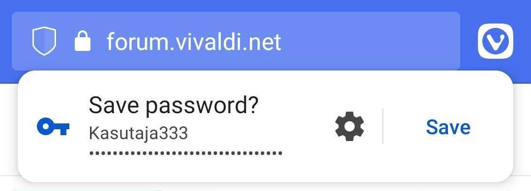 Webpage with Save password prompt