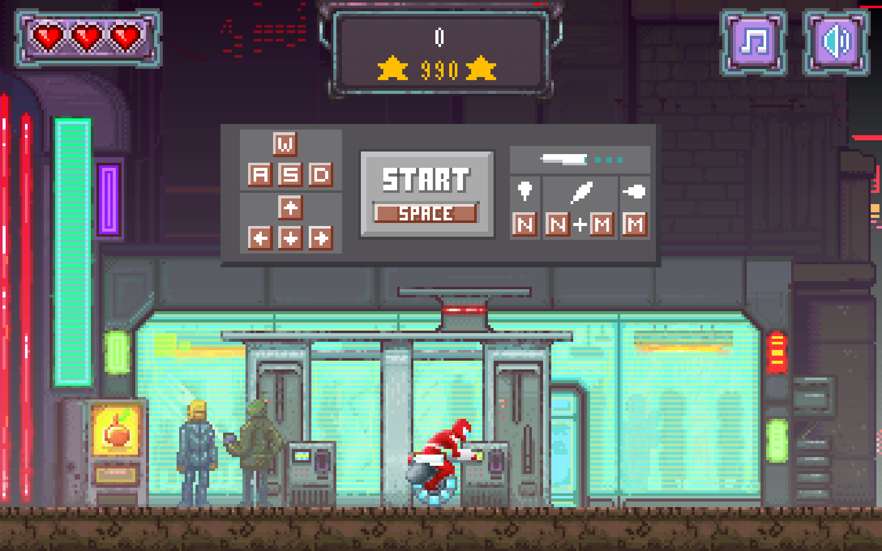Screenshot of the game's start screen