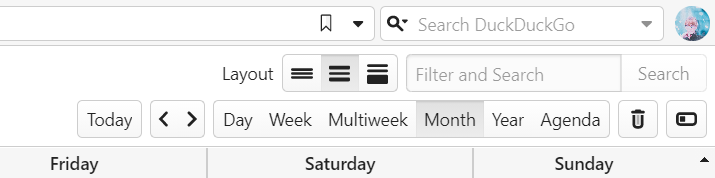 Calendar view navigation