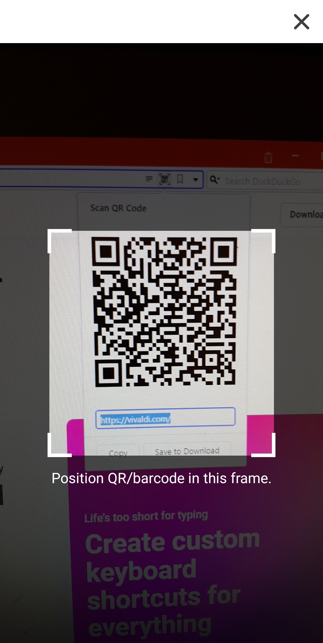 Scan Qr Codes With Vivaldi On Android Vivaldi Browser Help