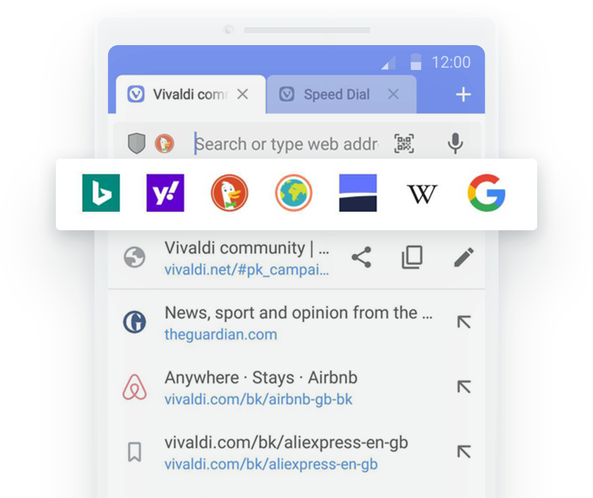 Поиск в Интернете | Vivaldi Browser Help