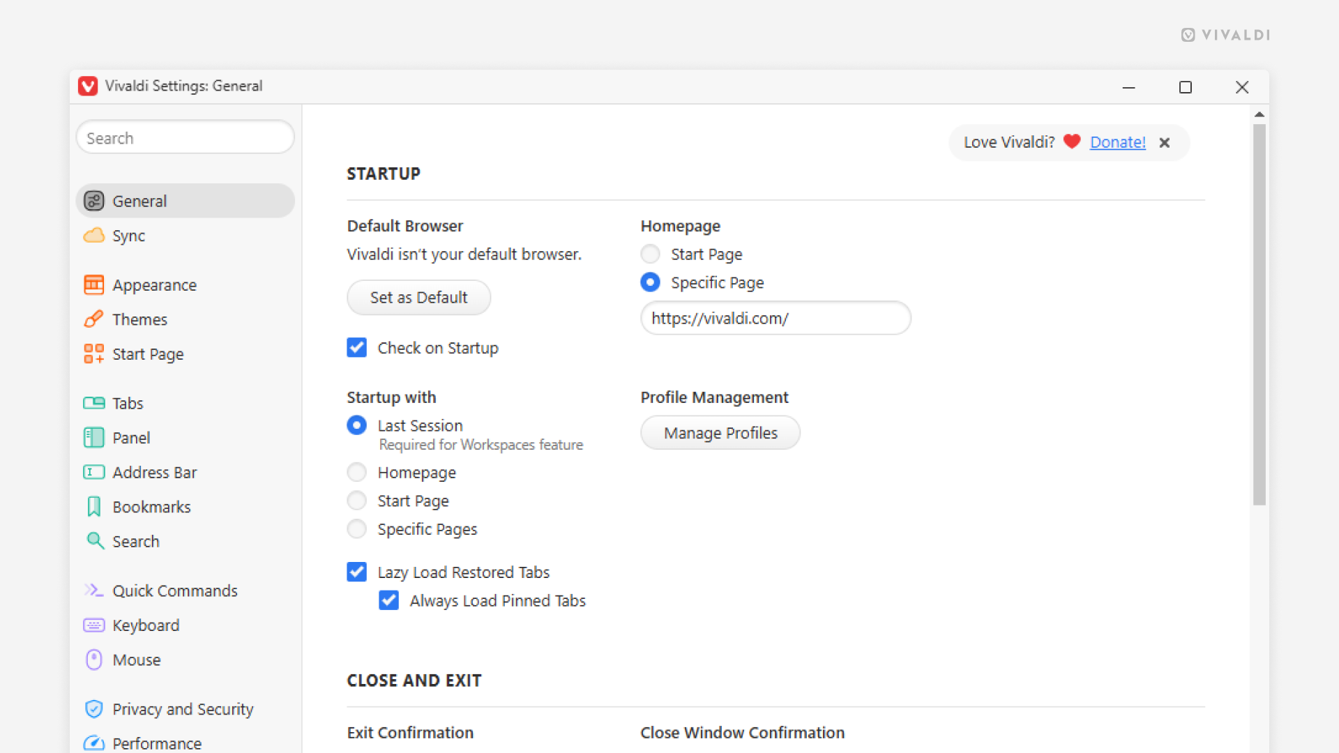 Settings | Vivaldi Browser Help