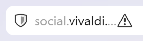 Warning in the Address Field when  the full domain can't be displayed due to lack of space.